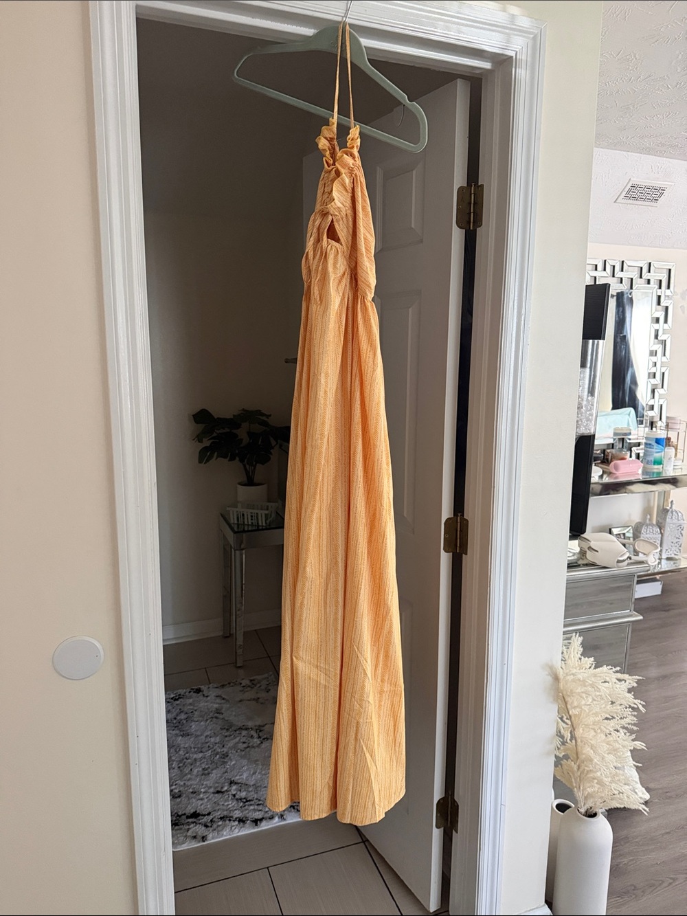 Yellow Maxi Dress with Halter Neck